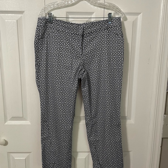 Laundry by Shelli Segal Los Angeles Womens Cropped Mosiac Navy Pant size 10 - Picture 10 of 11